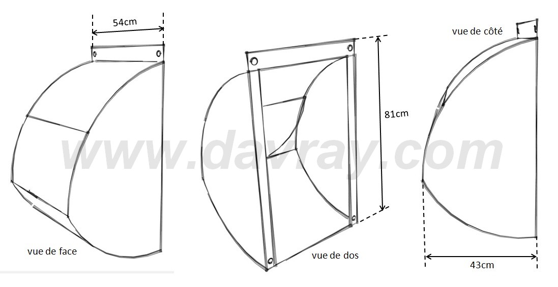 dimensions de nos housses pour urinoir
